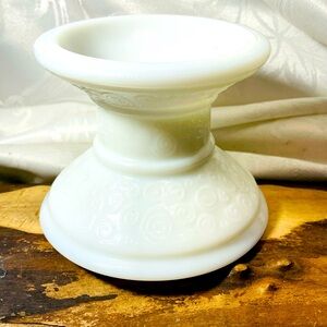 Vintage White Milk Glass Swirl Pattern Candle Holder Candy dish multi size